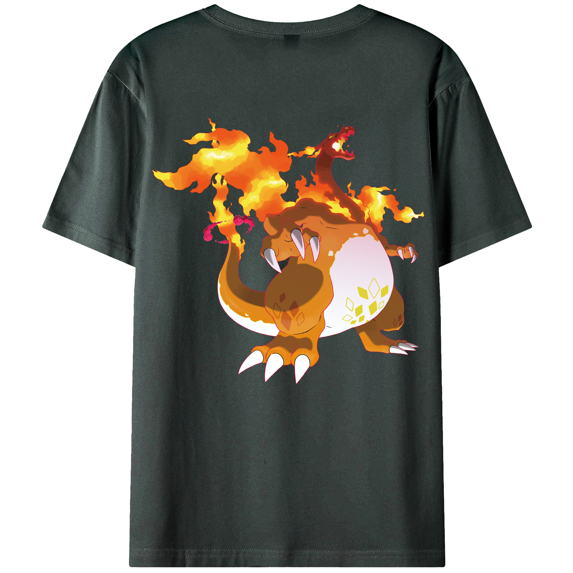 （画像用） ポケットモンスター Pokémon 綿100％ メンズ半袖Tシャツ（バックプリント） 通気性
